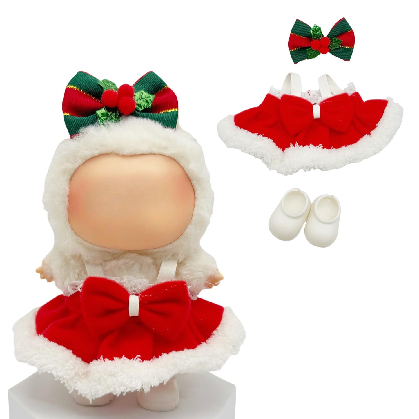 Doll Outfit Clothes Set for 17cm Dolls, Premium Fashion Hat Overalls Sweater Bag Dress Jumpsuit for Dolls Accessories (NO Doll) (Halloween Pumpkin)