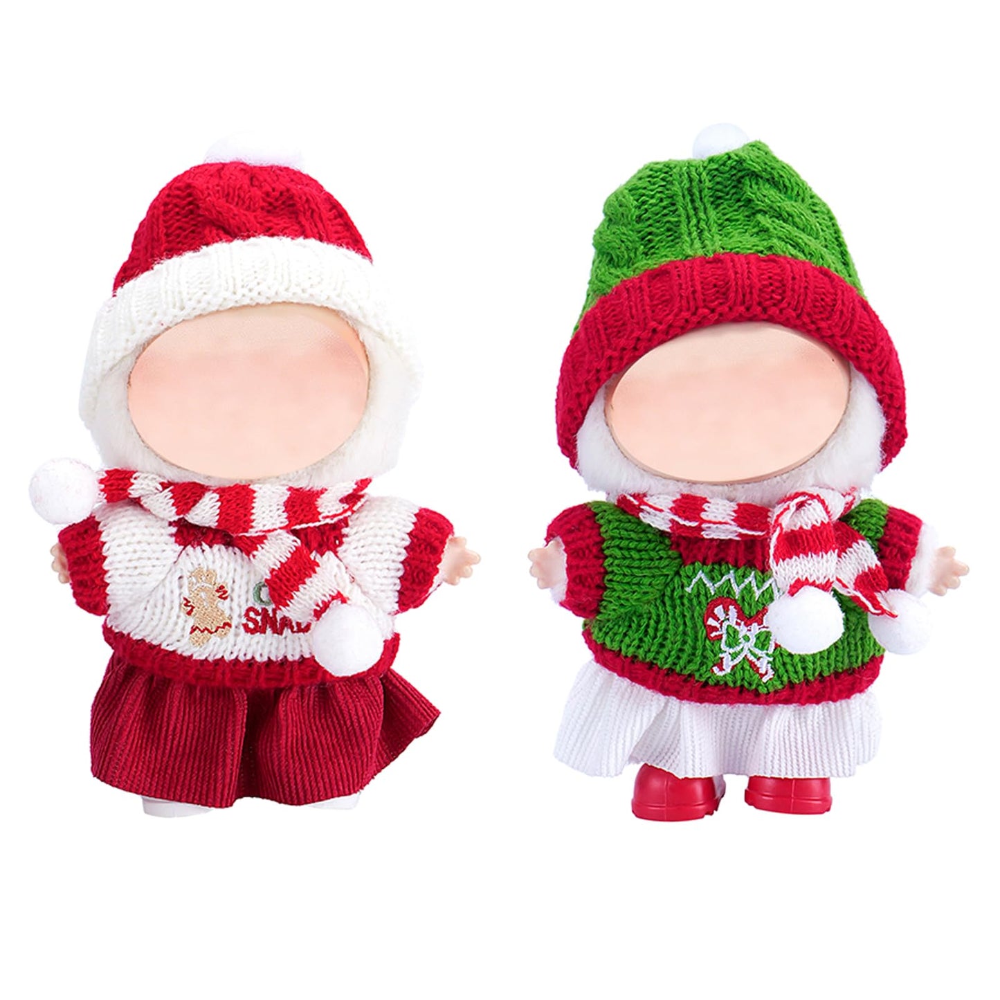 Halloween Clothes for Labubu, Halloween Scary Mask for 15-17cm Doll Accessories, Cute Halloween Costumes Set Included Mask, Outfit, Shoes, Knife