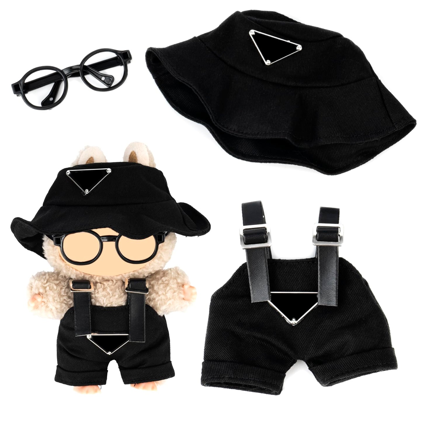 2 Pack Halloween Clothes for Labubu(NO Doll) - Halloween Overalls Set for Labubu for LABUBU 17CM Dolls, Handcrafted Crochet Clothes Set, Premium Fashion Cute Outfit for Dress Up, Collector Display