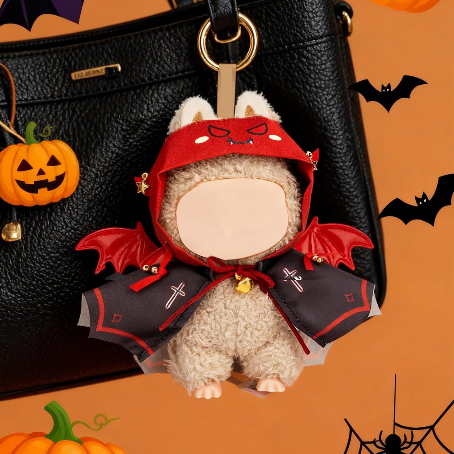 2 Pack Halloween Clothes for Labubu(NO Doll) - Halloween Overalls Set for Labubu for LABUBU 17CM Dolls, Handcrafted Crochet Clothes Set, Premium Fashion Cute Outfit for Dress Up, Collector Display