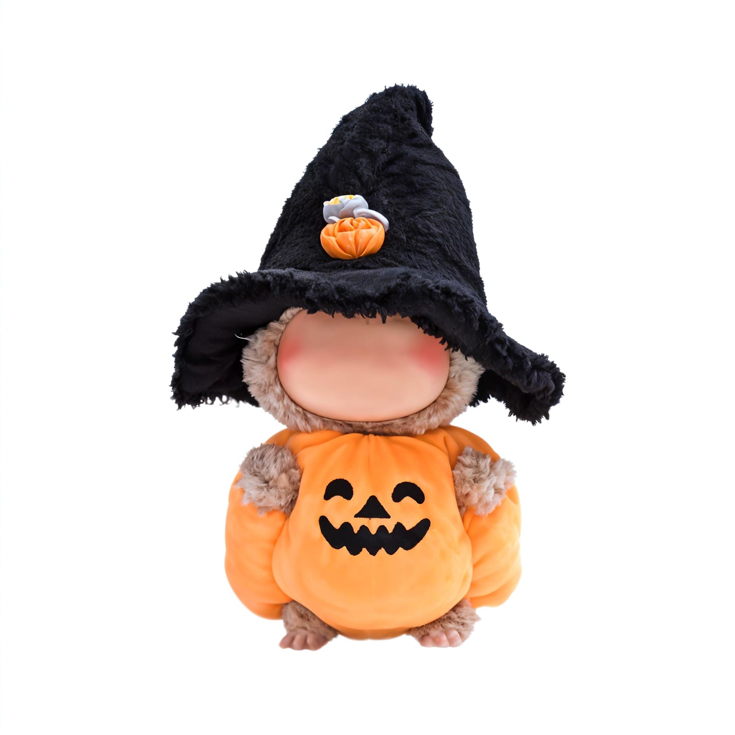 Halloween Clothes for Labubu, Halloween Scary Mask for 15-17cm Doll Accessories, Cute Halloween Costumes Set Included Mask, Outfit, Shoes, Knife