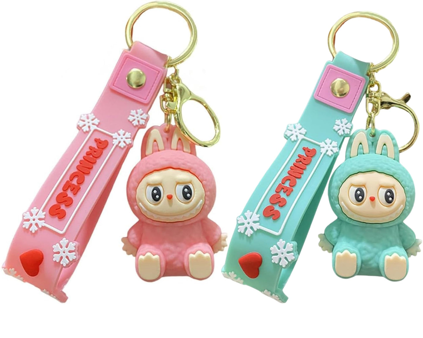 2Pcs Cute La bubu Keychains – Cool Pendant Accessories, Kawaii Key Ring for Purse, Backpack, Car Charms for Women & Kids