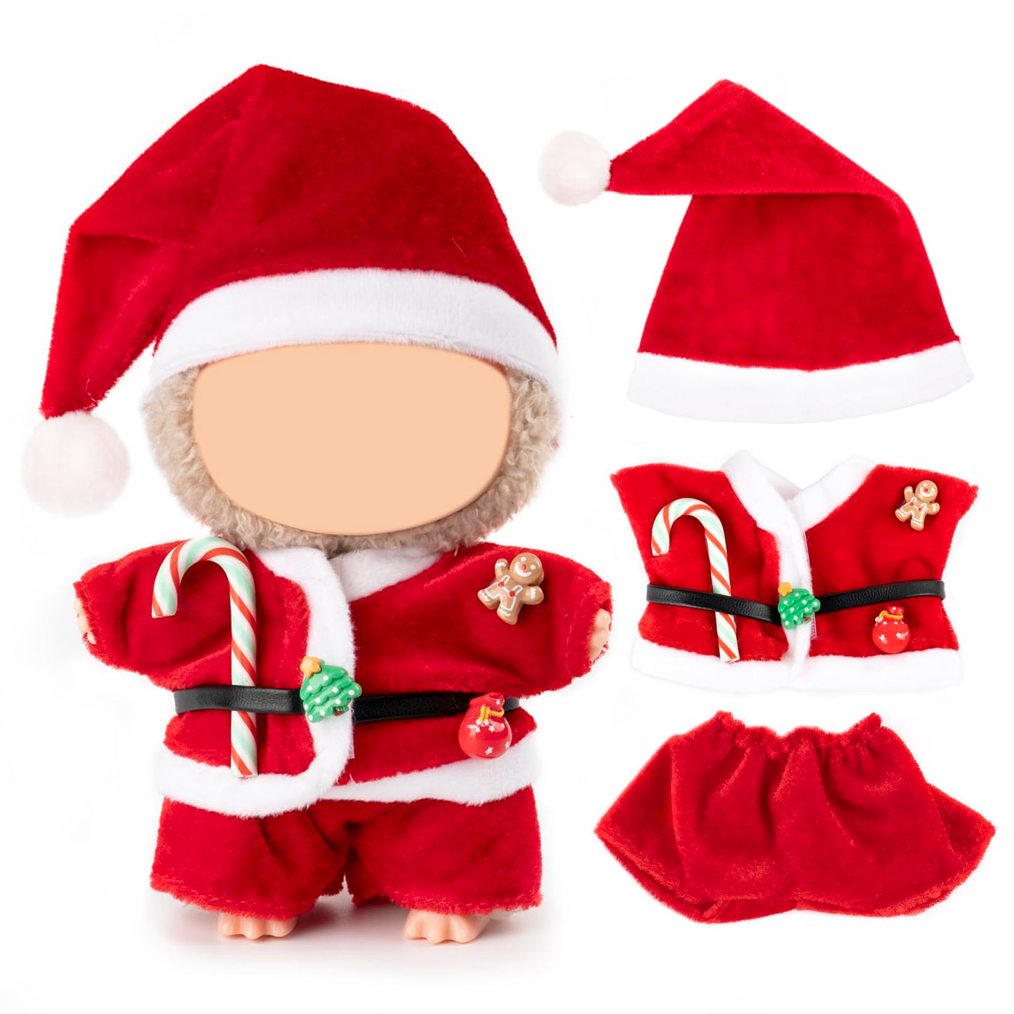 2 Pack Halloween Clothes for Labubu(NO Doll) - Halloween Overalls Set for Labubu for LABUBU 17CM Dolls, Handcrafted Crochet Clothes Set, Premium Fashion Cute Outfit for Dress Up, Collector Display