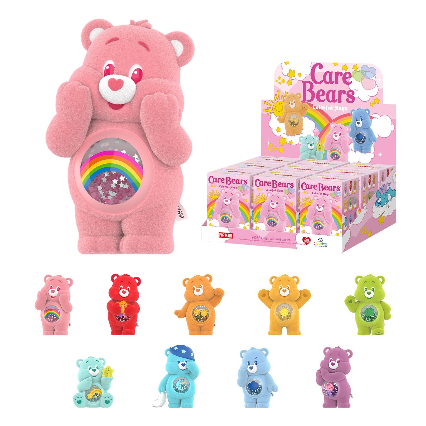 POP MART Care Bears Colorful Hugs Series Blind Box Figures, Random Design Action Figures Collectible Toys Home Decorations, Holiday Birthday Gifts for Girls and Boys, Single Box