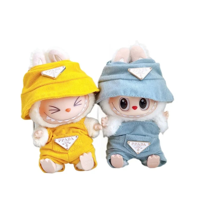 Corduroy for Labubu Doll Clothing Set Hat 17cm Clothes Shoes Doll DIY Accessories Training Sitting Party Games Toys Gifts V1V2V3