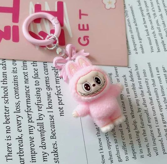 4 Pieces or 1 Piece Cute Labubu Keychains, Cool Pendant Keychains Accessories, Kawaii Key ring Purse Backpack, Key chain Car Charms for Women, Girls and Boys