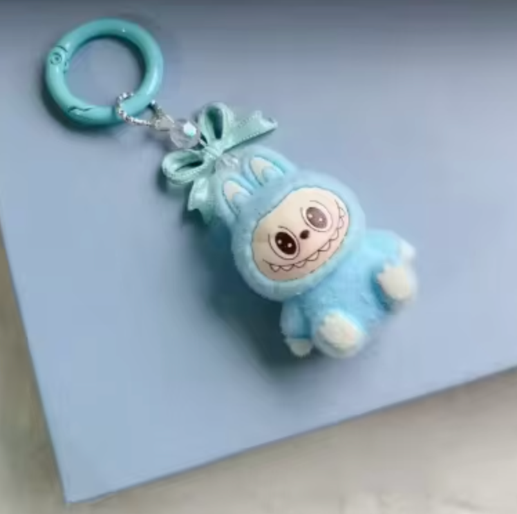 4 Pieces or 1 Piece Cute La bubu Keychains, Cool Pendant Keychains Accessories, Kawaii Key ring Purse Backpack, Key chain Car Charms for Women, Girls and Boys