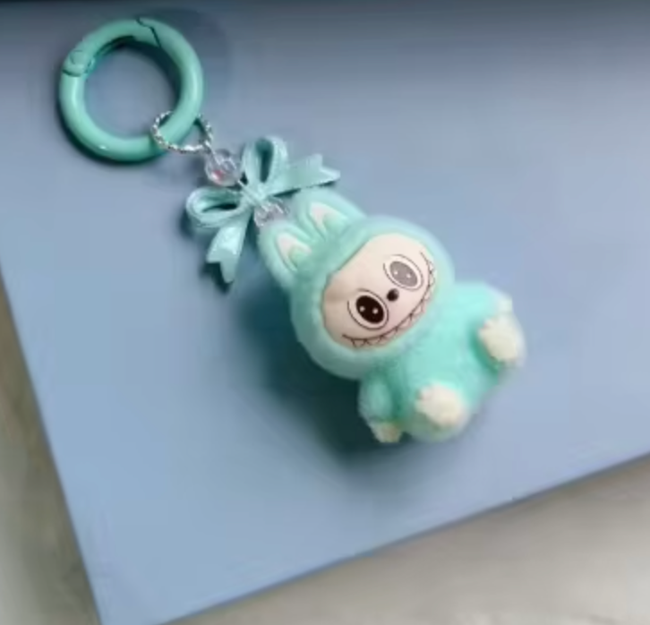 4 Pieces or 1 Piece Cute La bubu Keychains, Cool Pendant Keychains Accessories, Kawaii Key ring Purse Backpack, Key chain Car Charms for Women, Girls and Boys