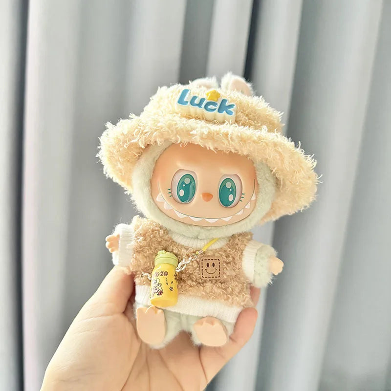 17cm Kawaii Plush Doll Clothes Outfit Accessories for Korea Kpop Exo Labubu Dolls Pumpkin Set Clothing DIY Christmas Gift