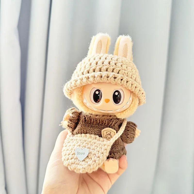 17cm Kawaii Plush Doll Clothes Outfit Accessories for Korea Kpop Exo Labubu Dolls Pumpkin Set Clothing DIY Christmas Gift