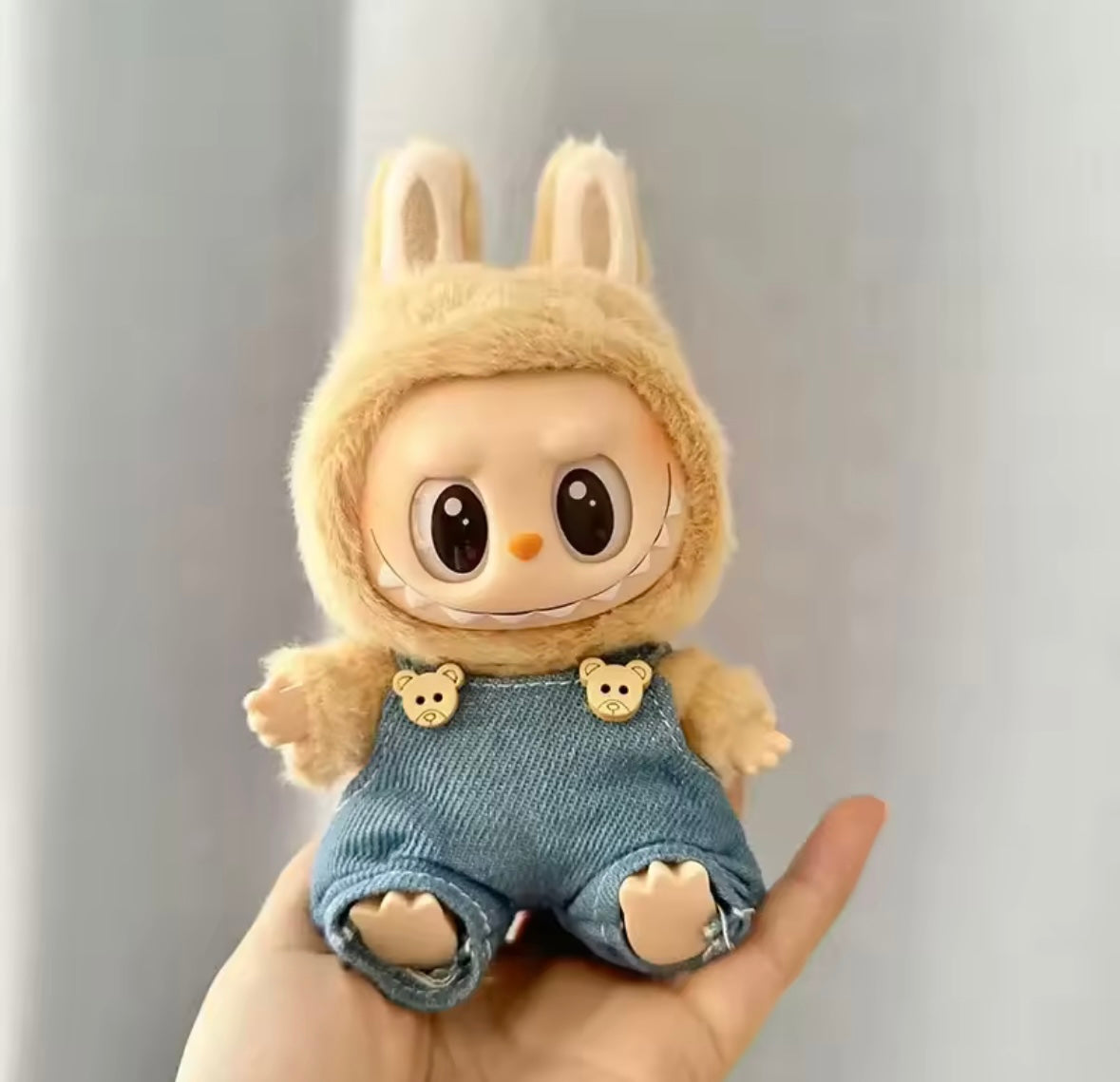 Clothes for Doll, Cute Outfit Set with Hat & Accessories for 17cm Dolls,Soft Cotton Clothing (No Doll) - Pink, Green, Red, Blue, White & Multicolour Options for Labubu