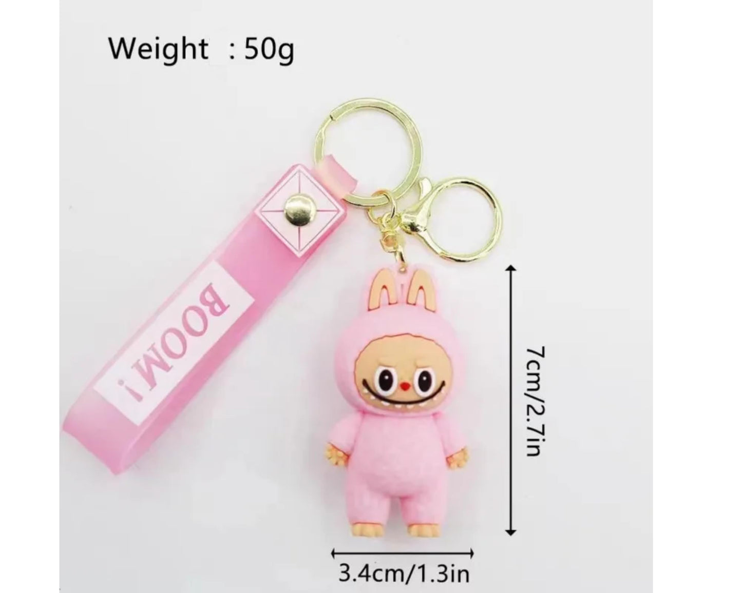 2Pcs Cute La bubu Keychains – Cool Pendant Accessories, Kawaii Key Ring for Purse, Backpack, Car Charms for Women & Kids