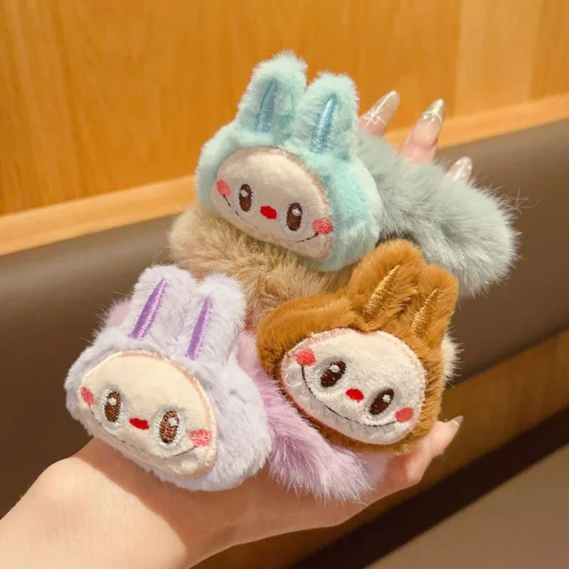 5pcs Plush Hairband for Girls Anime Cartoon Hair Accessories Fashion Kawaii Hairband Ponytail Clips Friends Gifts