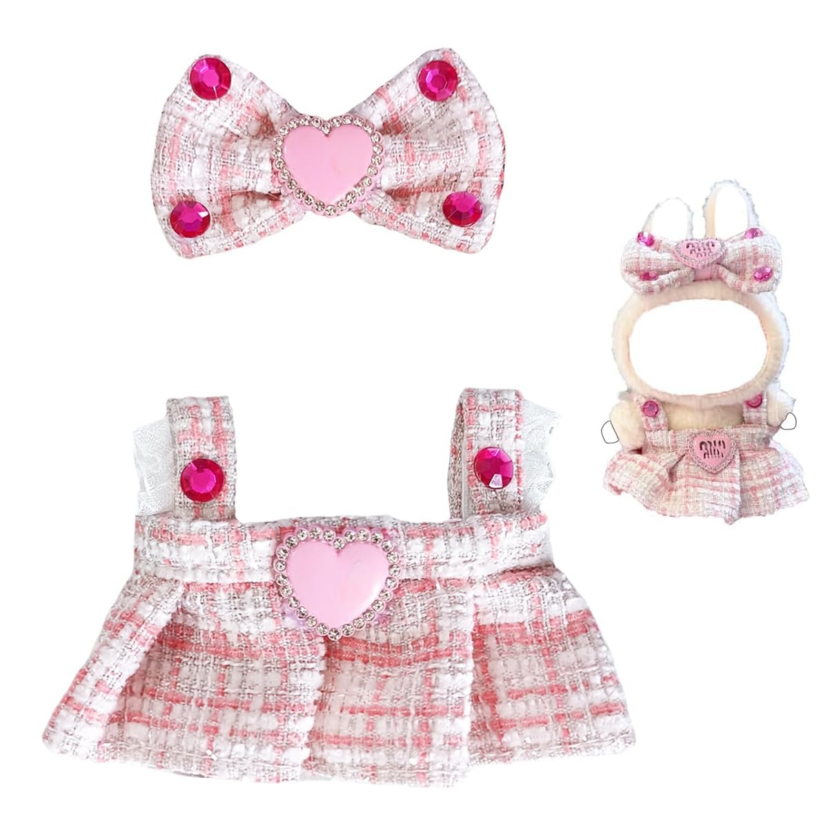 Doll Outfit Clothes Set for 17cm Dolls, Premium Fashion Hat Overalls Sweater Bag Dress Jumpsuit for Dolls Accessories (NO Doll) (Halloween Pumpkin)