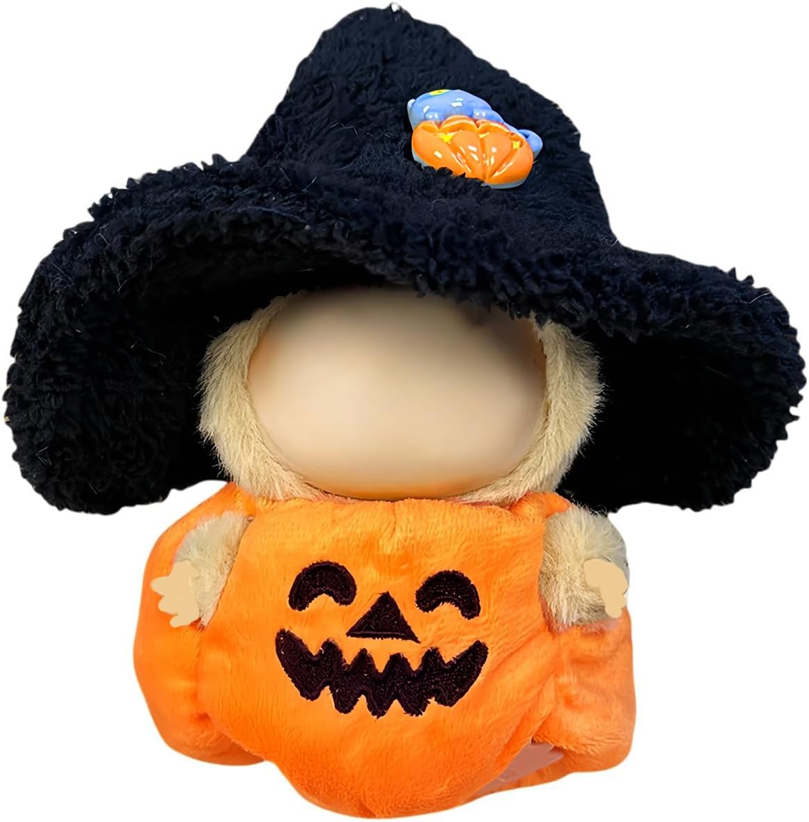 Doll Outfit Clothes Set for 17cm Dolls, Premium Fashion Hat Overalls Sweater Bag Dress Jumpsuit for Dolls Accessories (NO Doll) (Halloween Pumpkin)