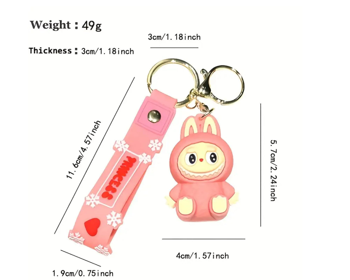 2Pcs Cute La bubu Keychains – Cool Pendant Accessories, Kawaii Key Ring for Purse, Backpack, Car Charms for Women & Kids