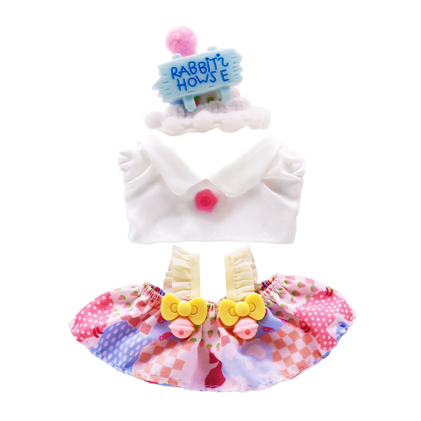 5-Pack Clothes Set Designed for Labubu Clothes with Accessories Set, Includes 6 Mini Accessories, Display Bag, Clothes Rack, Headphones, Camera, Sunglasses, Shoes Accessories for Labubu - Style A