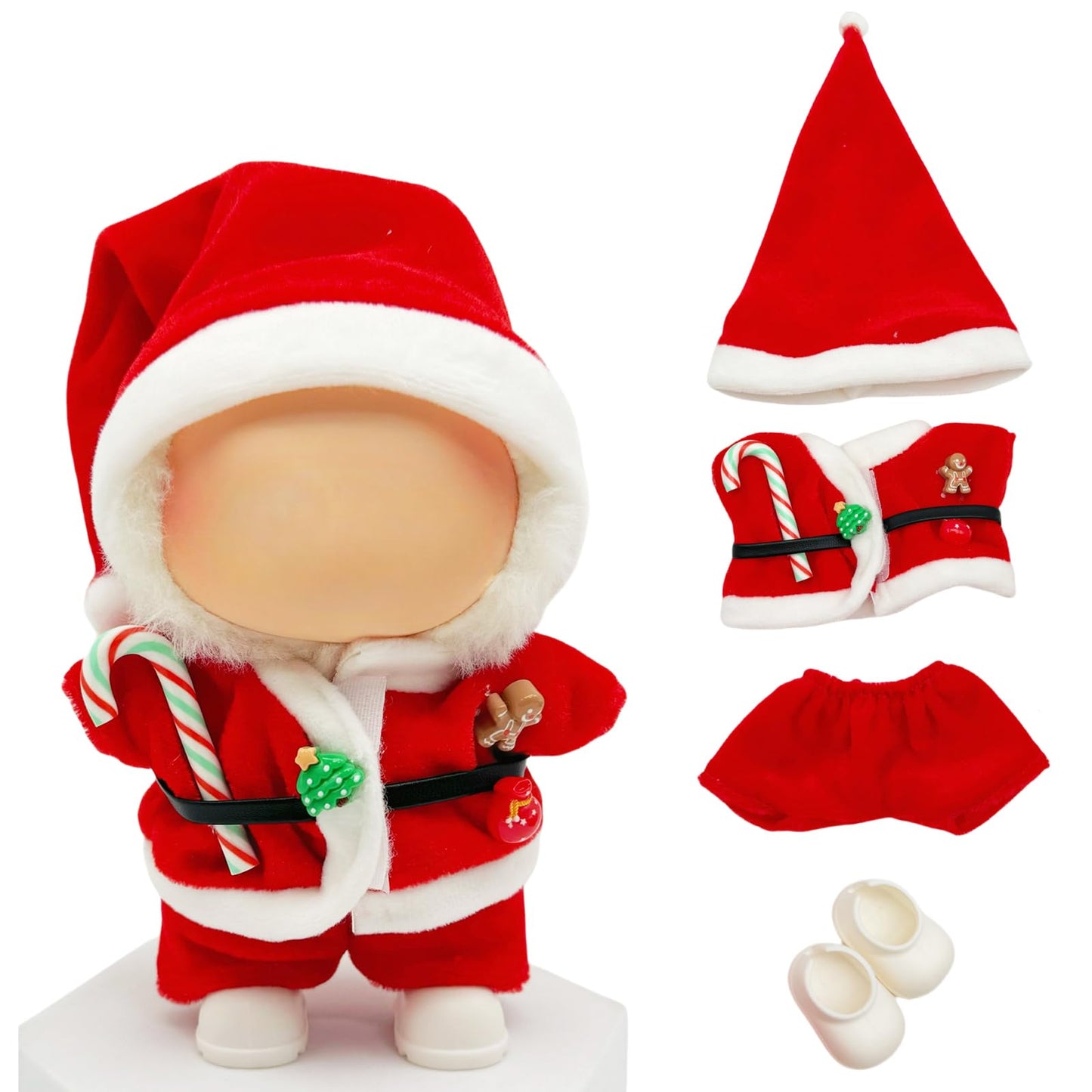 Doll Outfit Clothes Set for 17cm Dolls, Premium Fashion Hat Overalls Sweater Bag Dress Jumpsuit for Dolls Accessories (NO Doll) (Halloween Pumpkin)