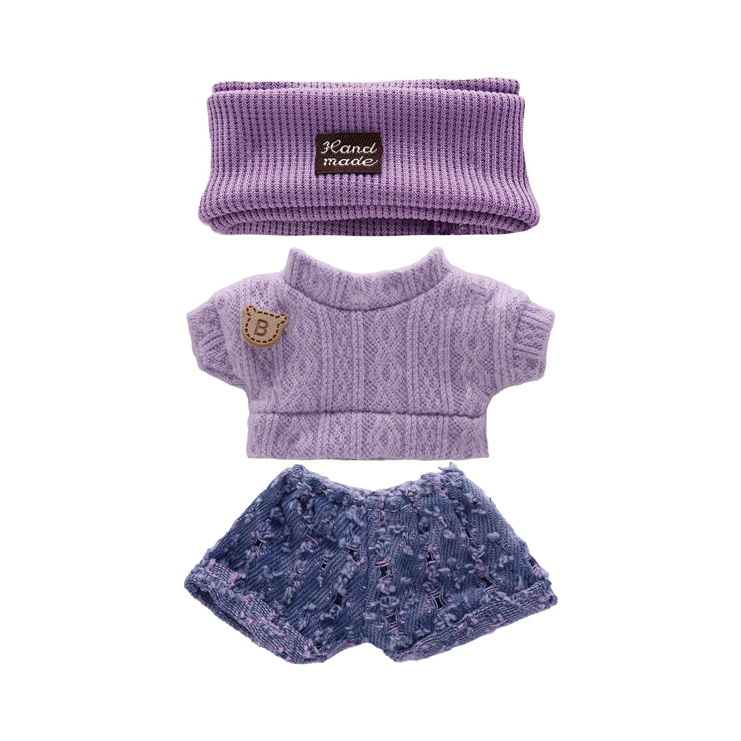 5-Pack Clothes Set Designed for Labubu Clothes with Accessories Set, Includes 6 Mini Accessories, Display Bag, Clothes Rack, Headphones, Camera, Sunglasses, Shoes Accessories for Labubu - Style A