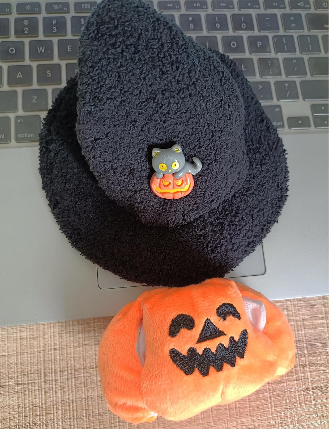 Doll Outfit Clothes Set for 17cm Dolls, Premium Fashion Hat Overalls Sweater Bag Dress Jumpsuit for Dolls Accessories (NO Doll) (Halloween Pumpkin)