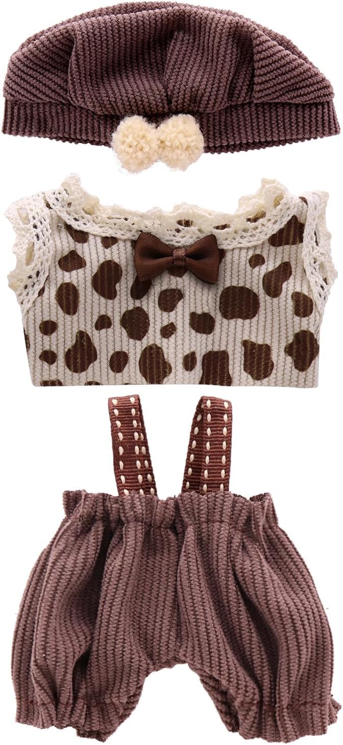 5-Pack Clothes Set Designed for Labubu Clothes with Accessories Set, Includes 6 Mini Accessories, Display Bag, Clothes Rack, Headphones, Camera, Sunglasses, Shoes Accessories for Labubu - Style A