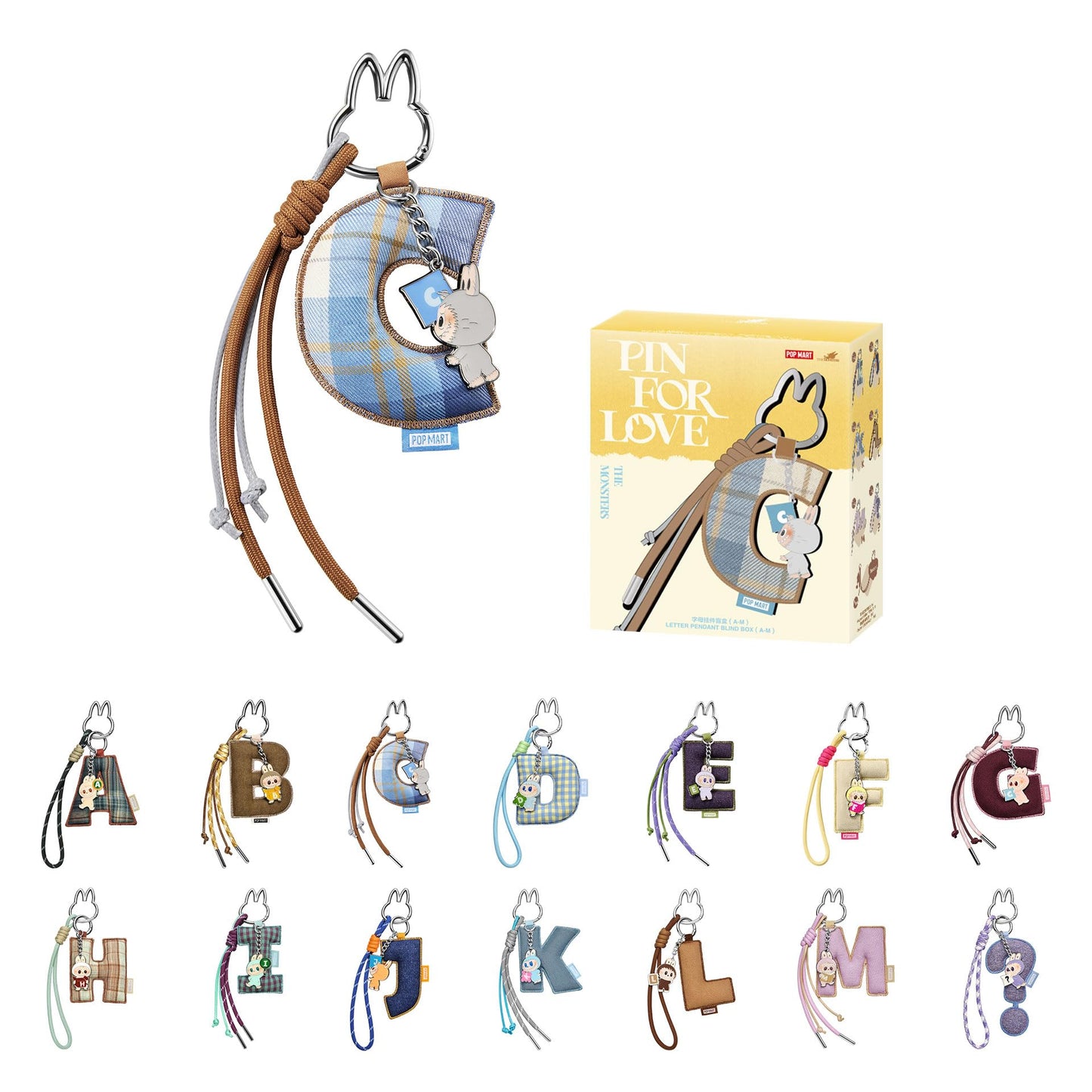 POP MART THE MONSTERS Pin for Love Series- Letter Pendant Blind Box (A-M)