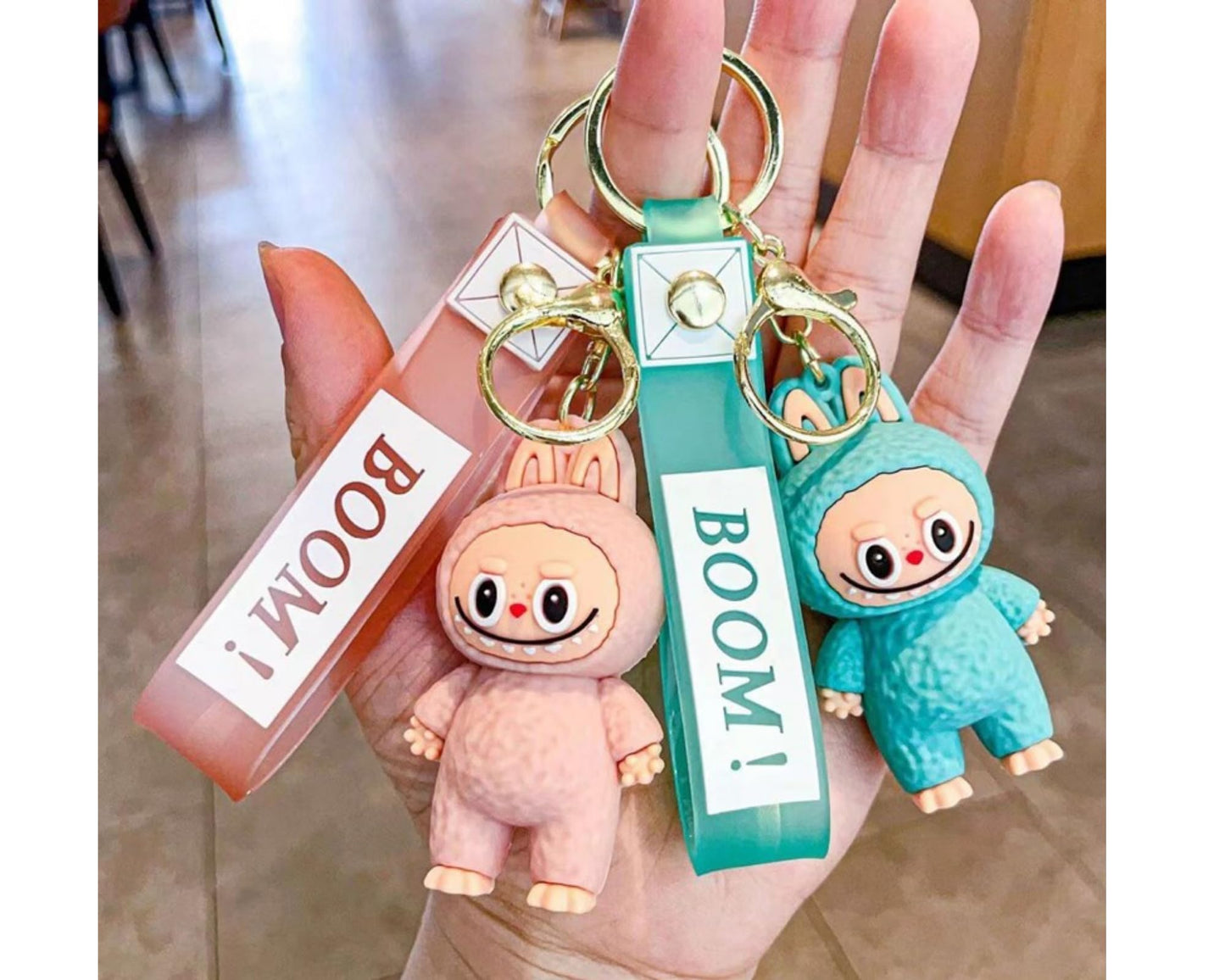 2Pcs Cute La bubu Keychains – Cool Pendant Accessories, Kawaii Key Ring for Purse, Backpack, Car Charms for Women & Kids