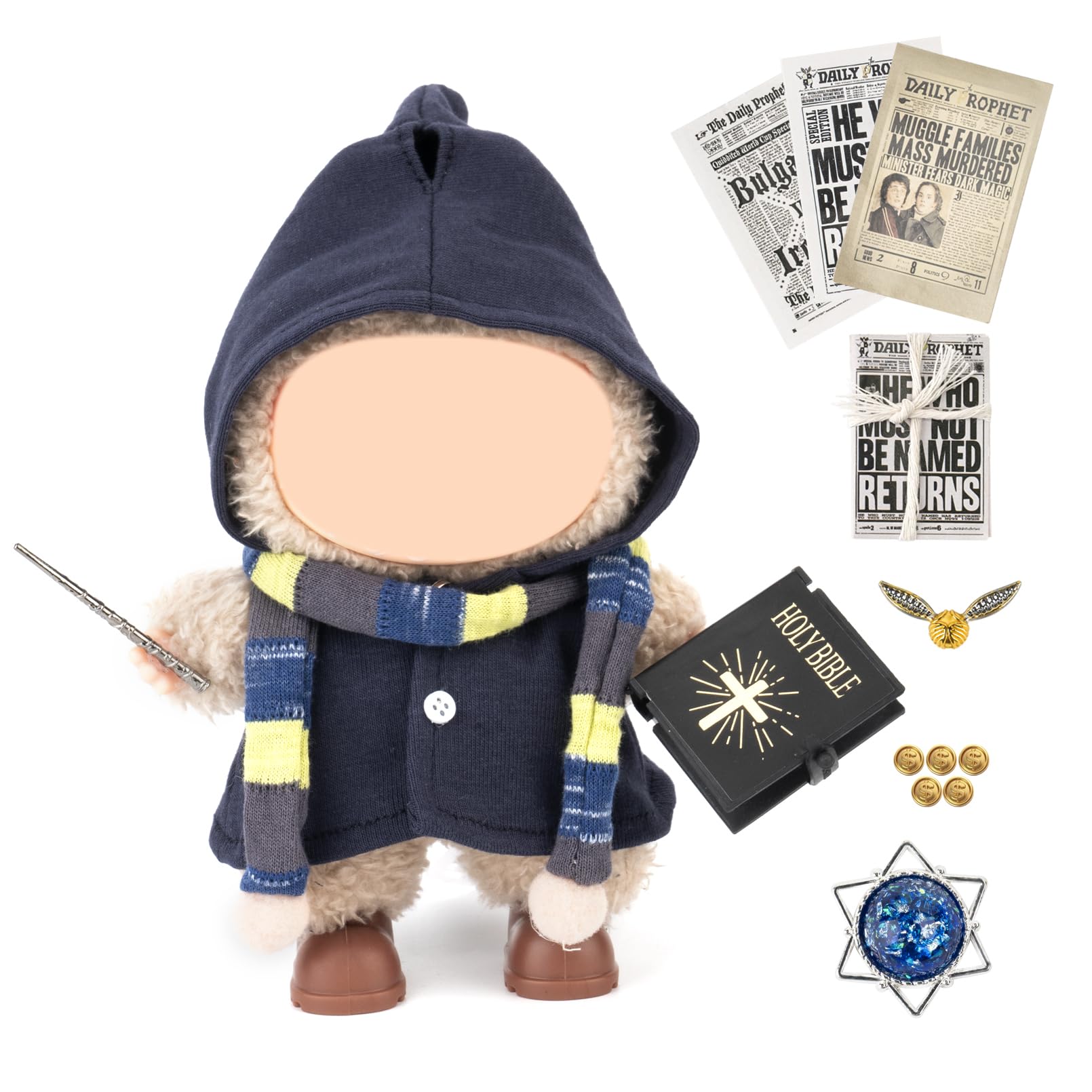 2 Pack Halloween Clothes for Labubu(NO Doll) - Halloween Overalls Set for Labubu for LABUBU 17CM Dolls, Handcrafted Crochet Clothes Set, Premium Fashion Cute Outfit for Dress Up, Collector Display