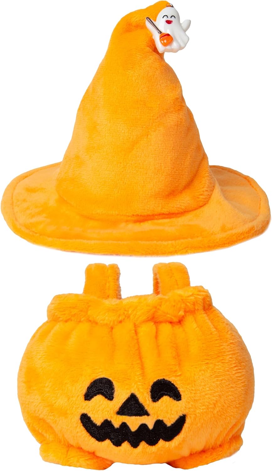 Plush Doll Clothes for Labubu Halloween - Cute Animal 17cm Dolls Clothing, Premium Doll Accessories for Labubu Pumpkin Outfit for Display - Halloween Pumpkin Costume (Clothes Only)