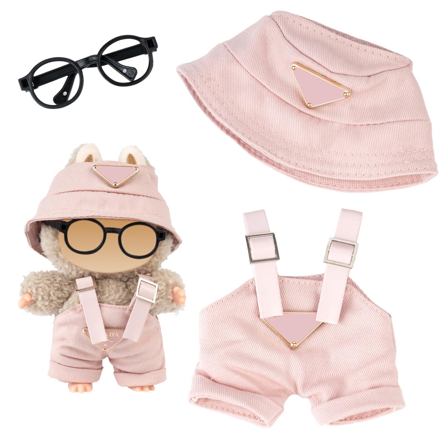 2 Pack Halloween Clothes for Labubu(NO Doll) - Halloween Overalls Set for Labubu for LABUBU 17CM Dolls, Handcrafted Crochet Clothes Set, Premium Fashion Cute Outfit for Dress Up, Collector Display