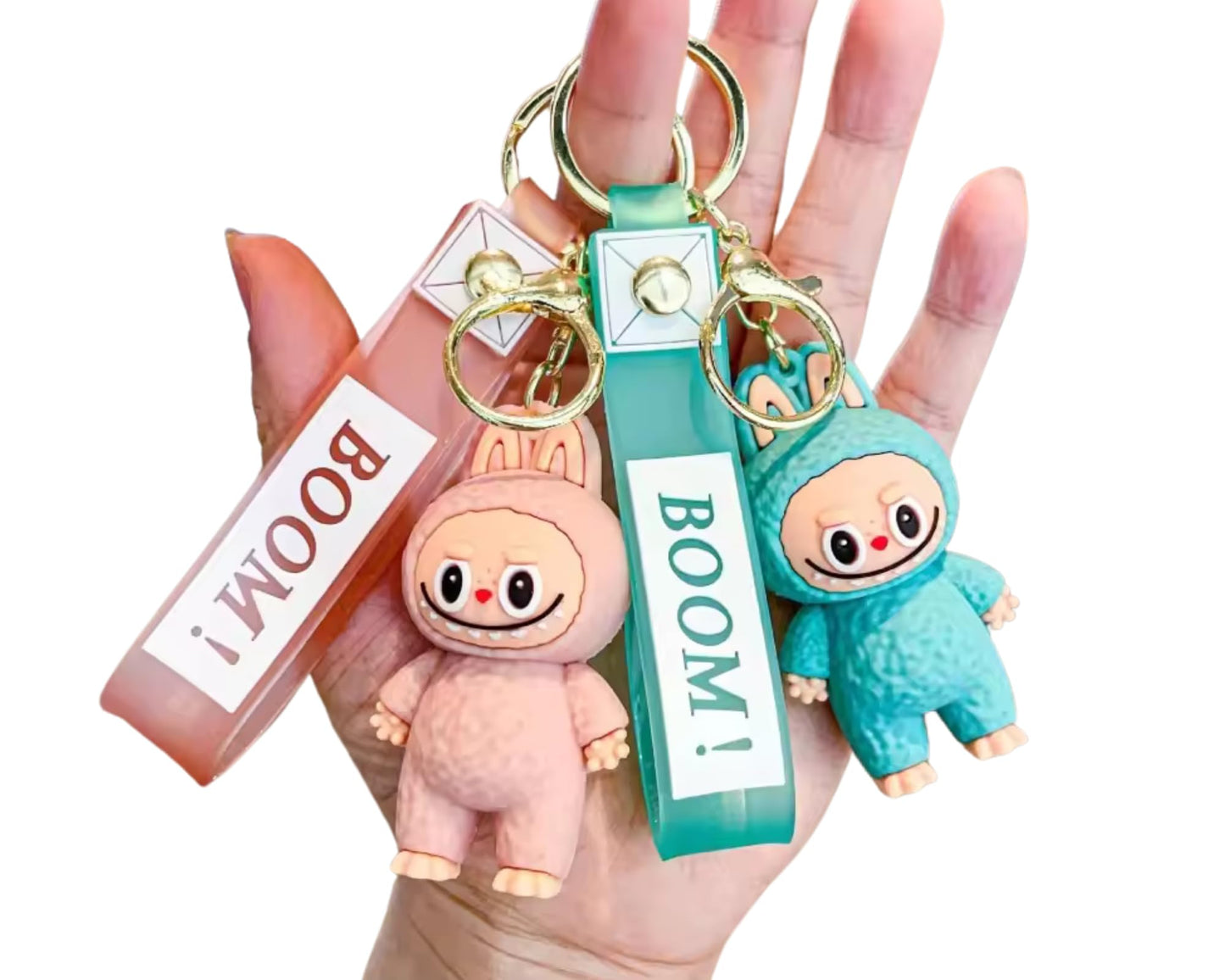 2Pcs Cute La bubu Keychains – Cool Pendant Accessories, Kawaii Key Ring for Purse, Backpack, Car Charms for Women & Kids