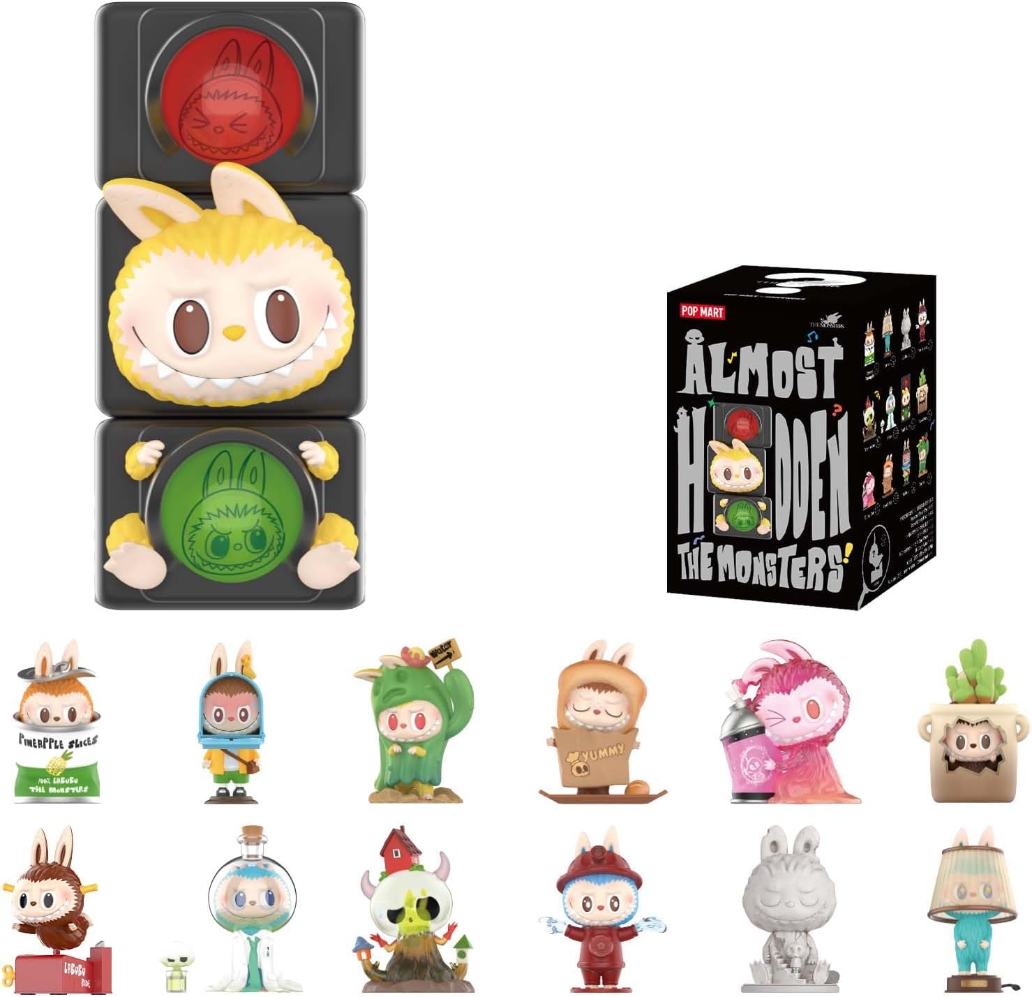 POP MART The Monsters Almost Hidden Series Blind Box Figures, Random Design Mystery Toys for Modern Home Decor, Collectible Toy Set for Desk Accessories, Single Box