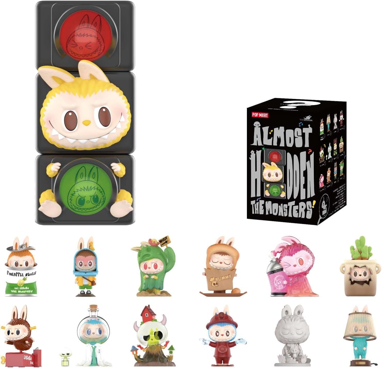 POP MART The Monsters Almost Hidden Series Blind Box Figures, Random Design Mystery Toys for Modern Home Decor, Collectible Toy Set for Desk Accessories, Single Box