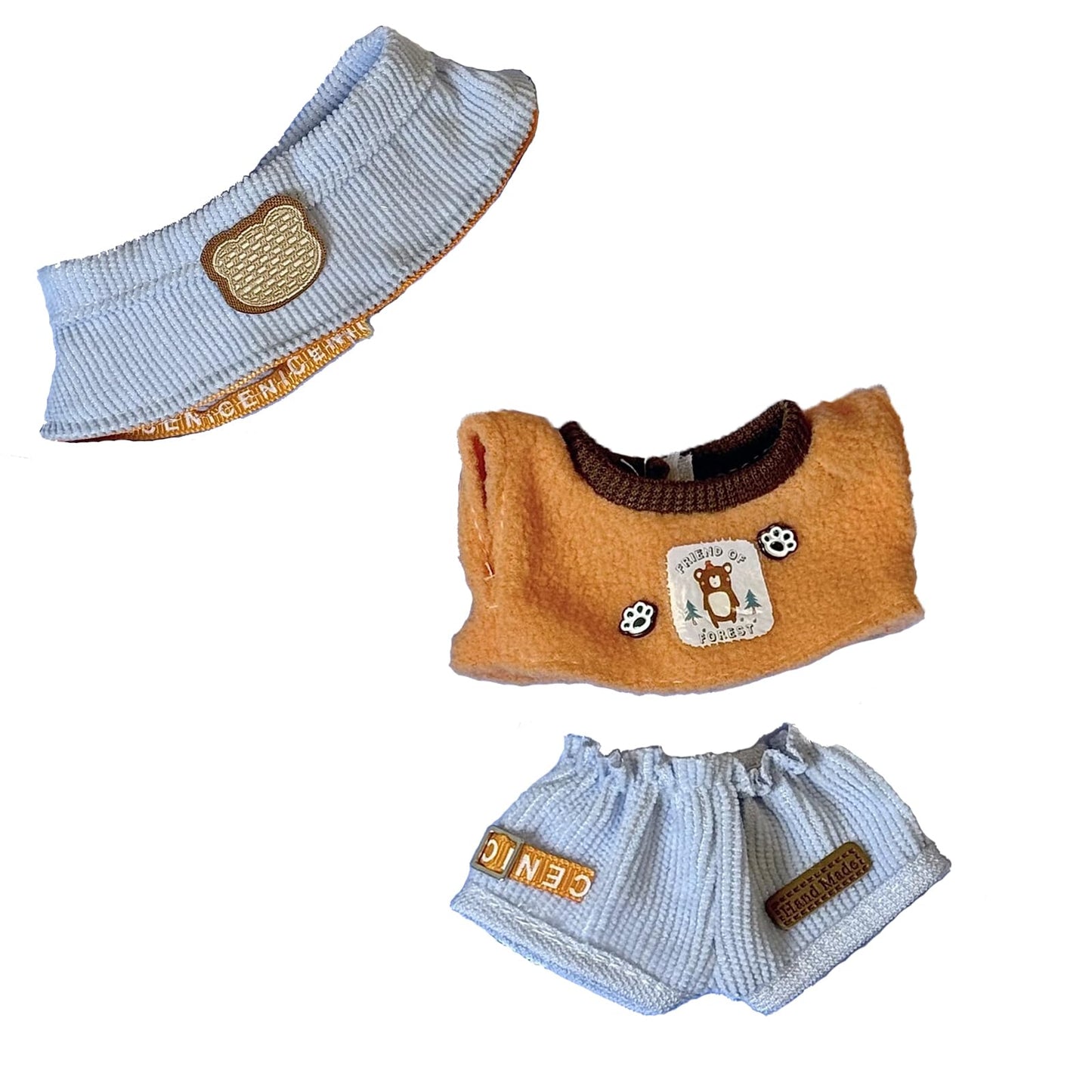 5-Pack Clothes Set Designed for Labubu Clothes with Accessories Set, Includes 6 Mini Accessories, Display Bag, Clothes Rack, Headphones, Camera, Sunglasses, Shoes Accessories for Labubu - Style A