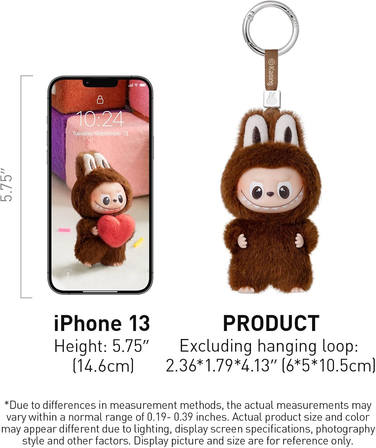 POP MART The Monster PIN for Love Series - Vinyl Plush Pendant Blind Box (A-M), Labubu Collectible Toys, Holiday Birthday Gifts for Girls and Boys, Single Box