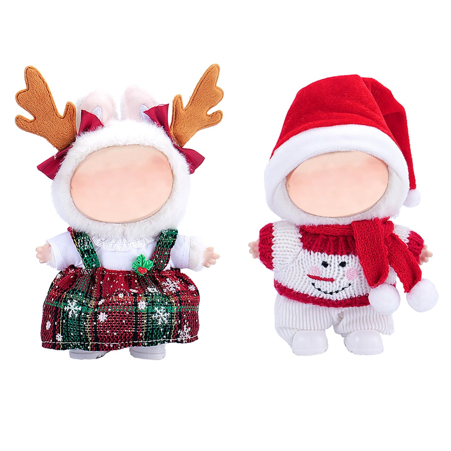 Halloween Clothes for Labubu, Halloween Scary Mask for 15-17cm Doll Accessories, Cute Halloween Costumes Set Included Mask, Outfit, Shoes, Knife