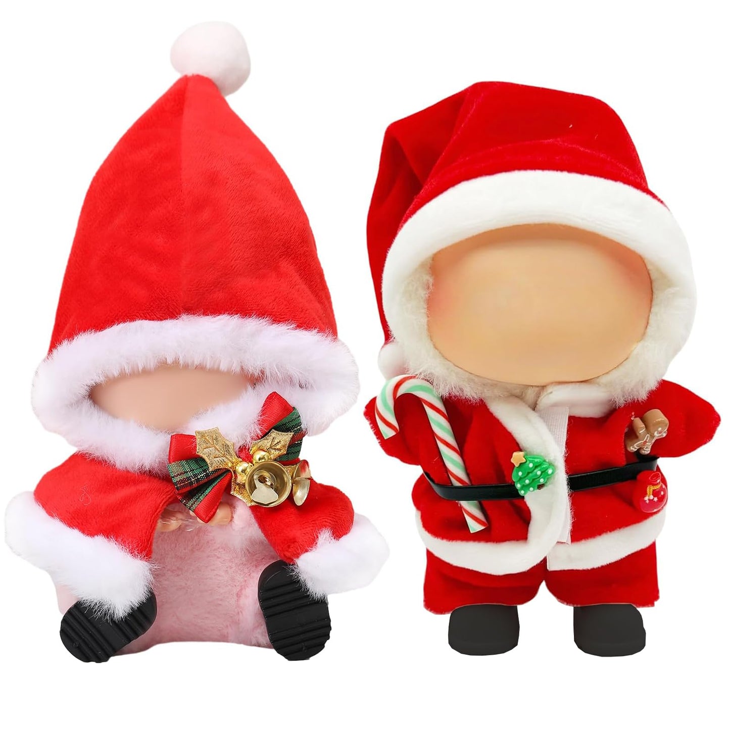 Halloween Clothes for Labubu, Halloween Scary Mask for 15-17cm Doll Accessories, Cute Halloween Costumes Set Included Mask, Outfit, Shoes, Knife