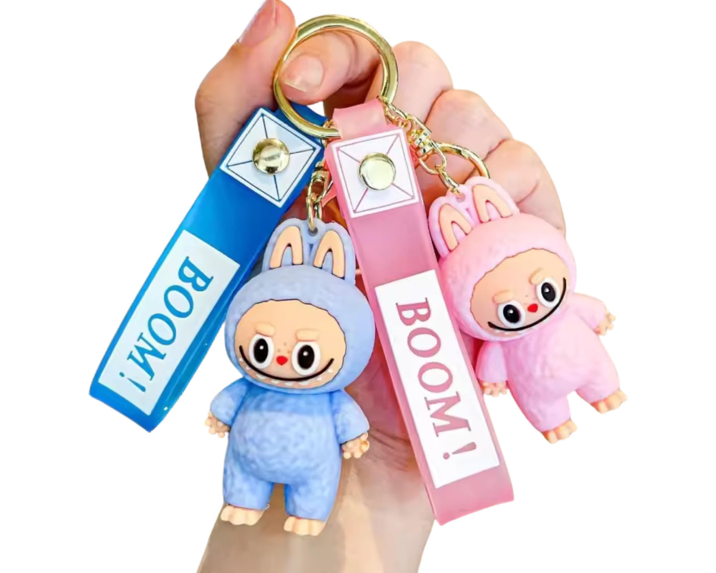 2Pcs Cute La bubu Keychains – Cool Pendant Accessories, Kawaii Key Ring for Purse, Backpack, Car Charms for Women & Kids