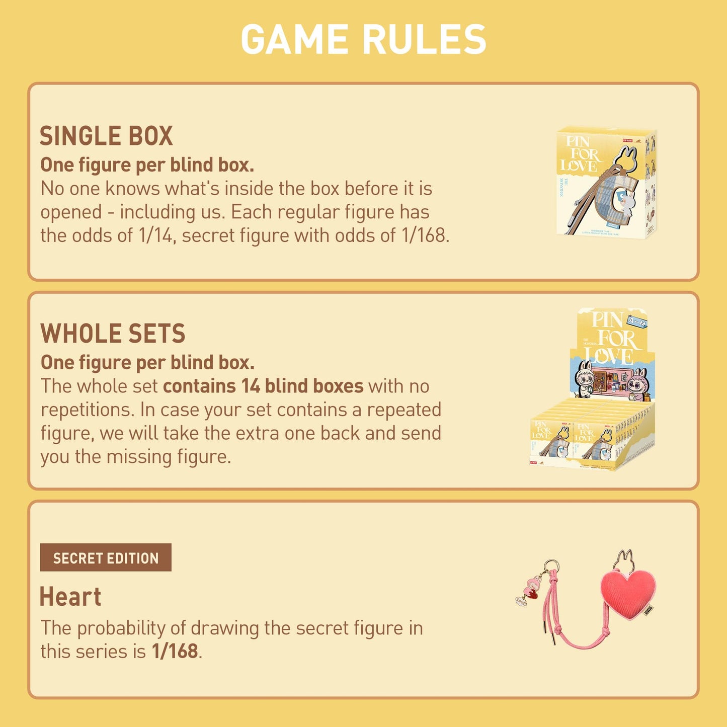 POP MART THE MONSTERS Pin for Love Series- Letter Pendant Blind Box (A-M)