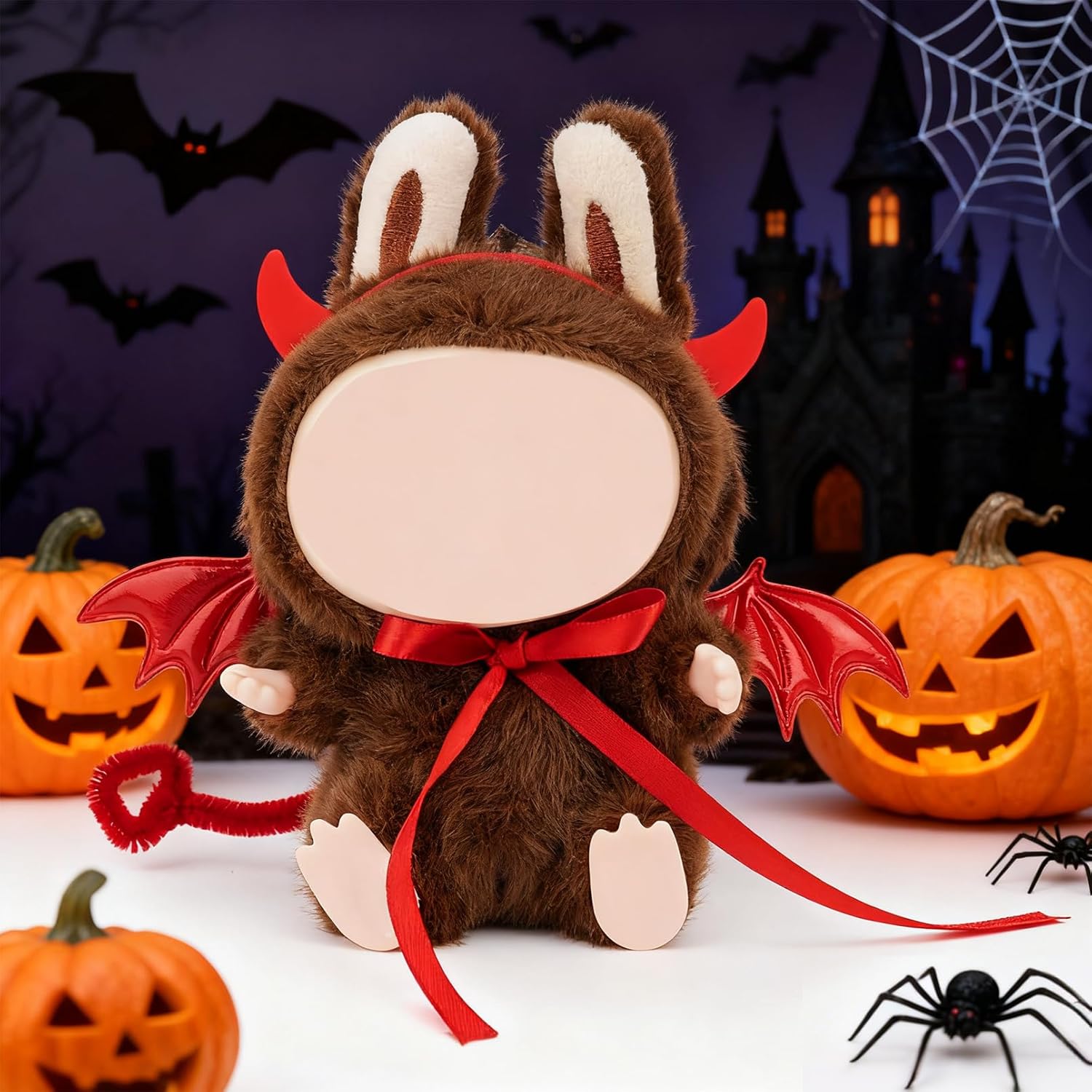 2 Pack Halloween Clothes for Labubu(NO Doll) - Halloween Overalls Set for Labubu for LABUBU 17CM Dolls, Handcrafted Crochet Clothes Set, Premium Fashion Cute Outfit for Dress Up, Collector Display