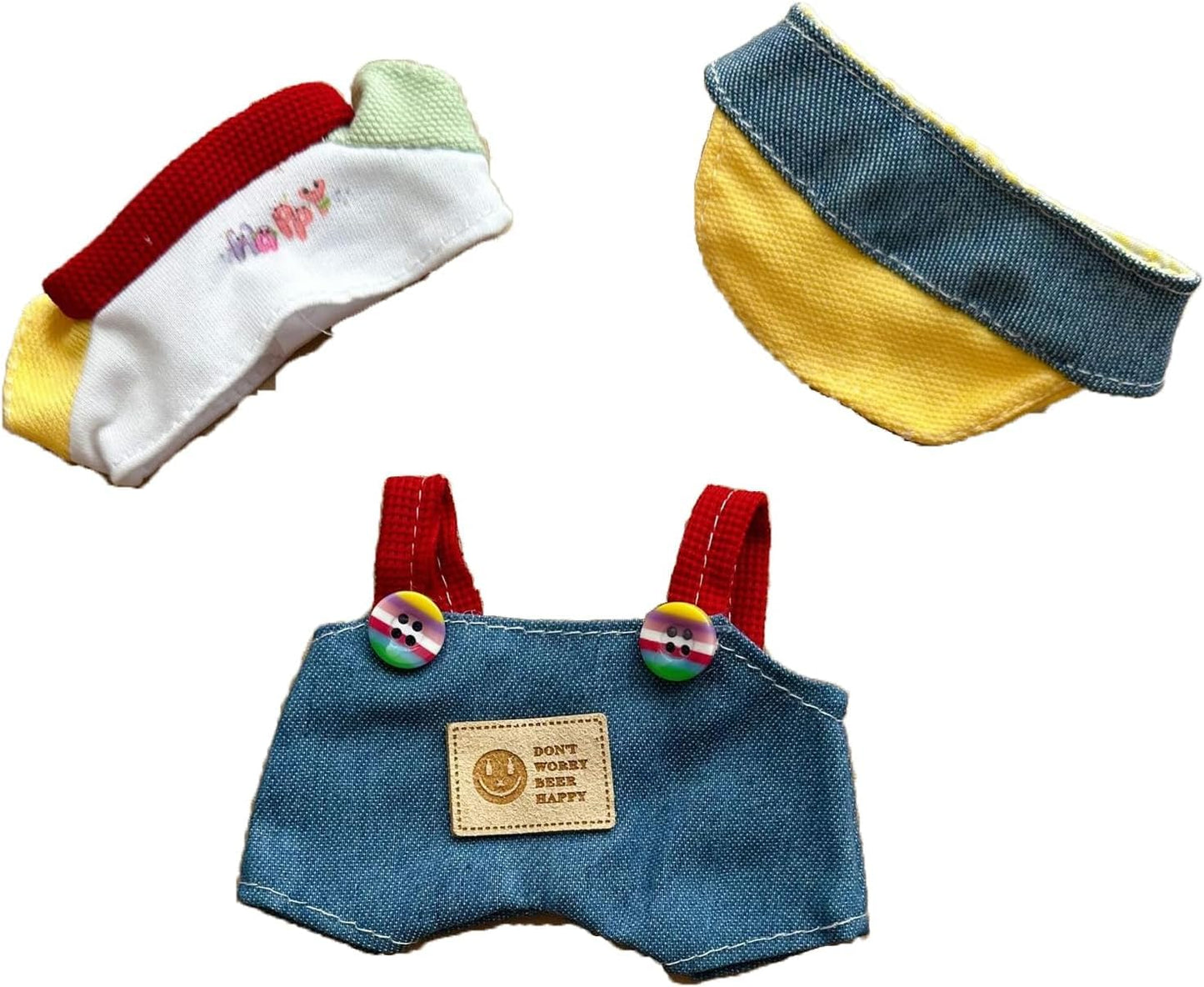 5-Pack Clothes Set Designed for Labubu Clothes with Accessories Set, Includes 6 Mini Accessories, Display Bag, Clothes Rack, Headphones, Camera, Sunglasses, Shoes Accessories for Labubu - Style A