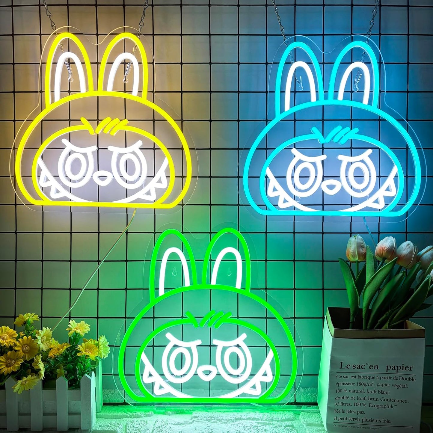 Cartoon Blue Lab Neon Sign, Dimmable Cute Lab Light up Sign Girls Room Wall Decor LED Signs for Party Prop Birthday Decor Collection Hanging Accessory Decor Gifts(13 * 12.6in)