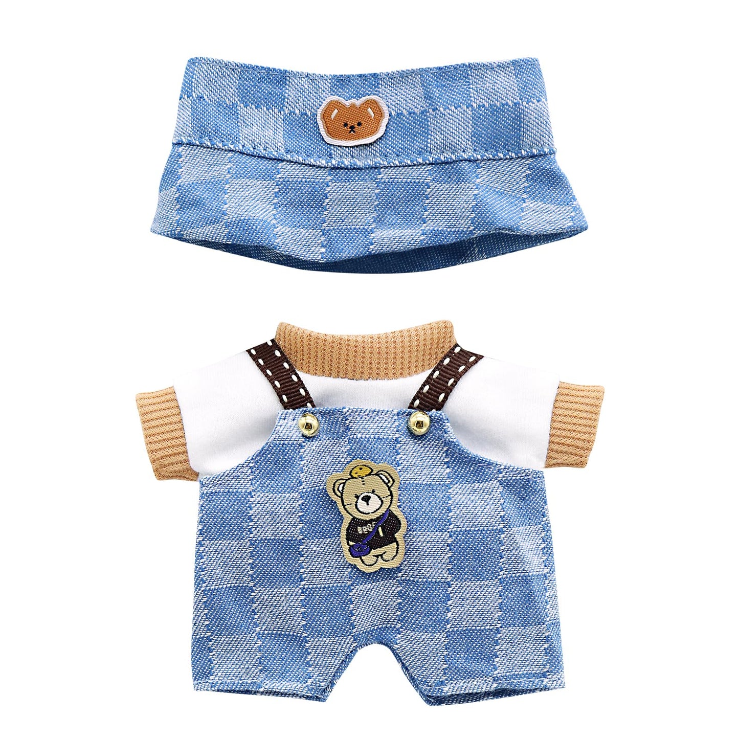 5-Pack Clothes Set Designed for Labubu Clothes with Accessories Set, Includes 6 Mini Accessories, Display Bag, Clothes Rack, Headphones, Camera, Sunglasses, Shoes Accessories for Labubu - Style A