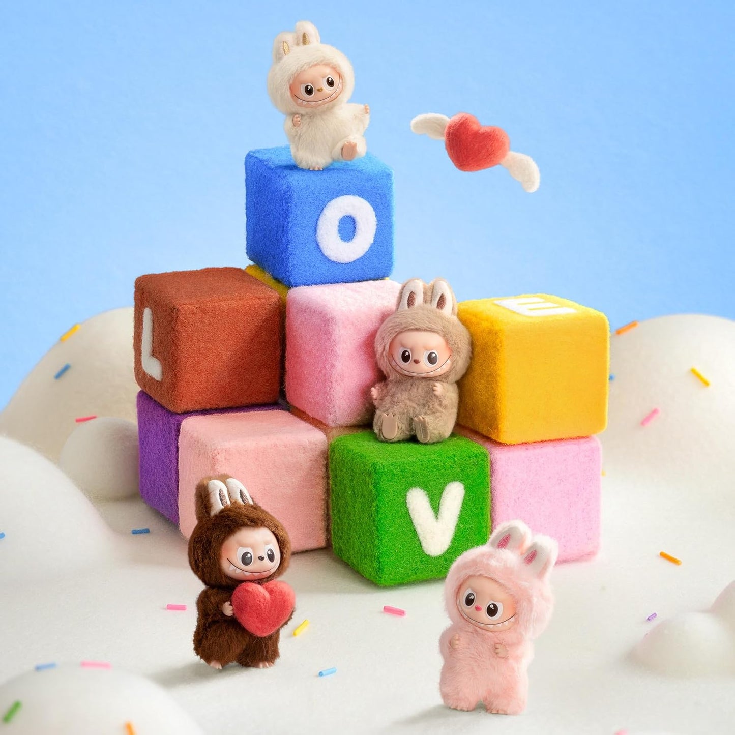 POP MART The Monster PIN for Love Series - Vinyl Plush Pendant Blind Box (A-M), Labubu Collectible Toys, Holiday Birthday Gifts for Girls and Boys, Single Box