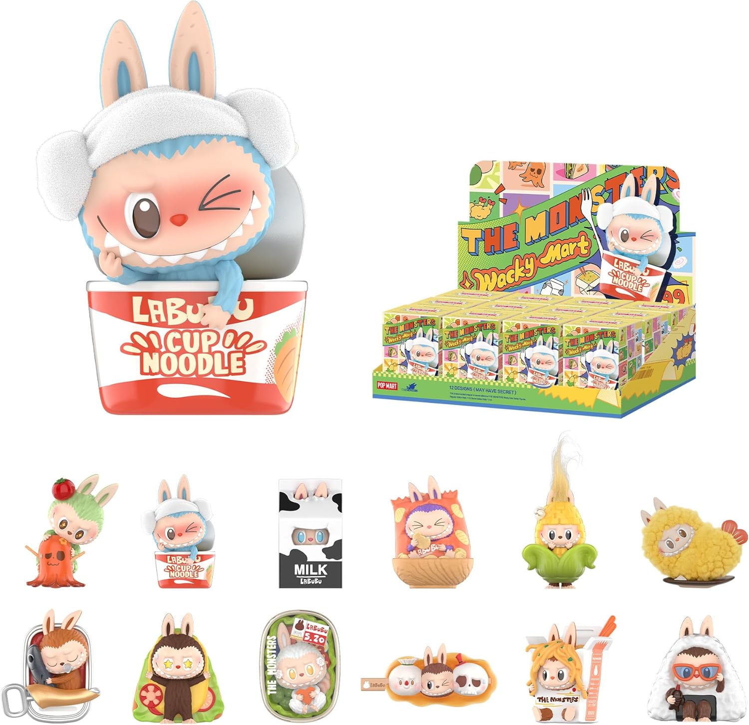 POP MART The Monsters Wacky Mart Series Blind Box Figures, Random Design Action Figures Collectible Toys Home Decorations, Holiday Birthday Gifts for Girls and Boys, Whole Set