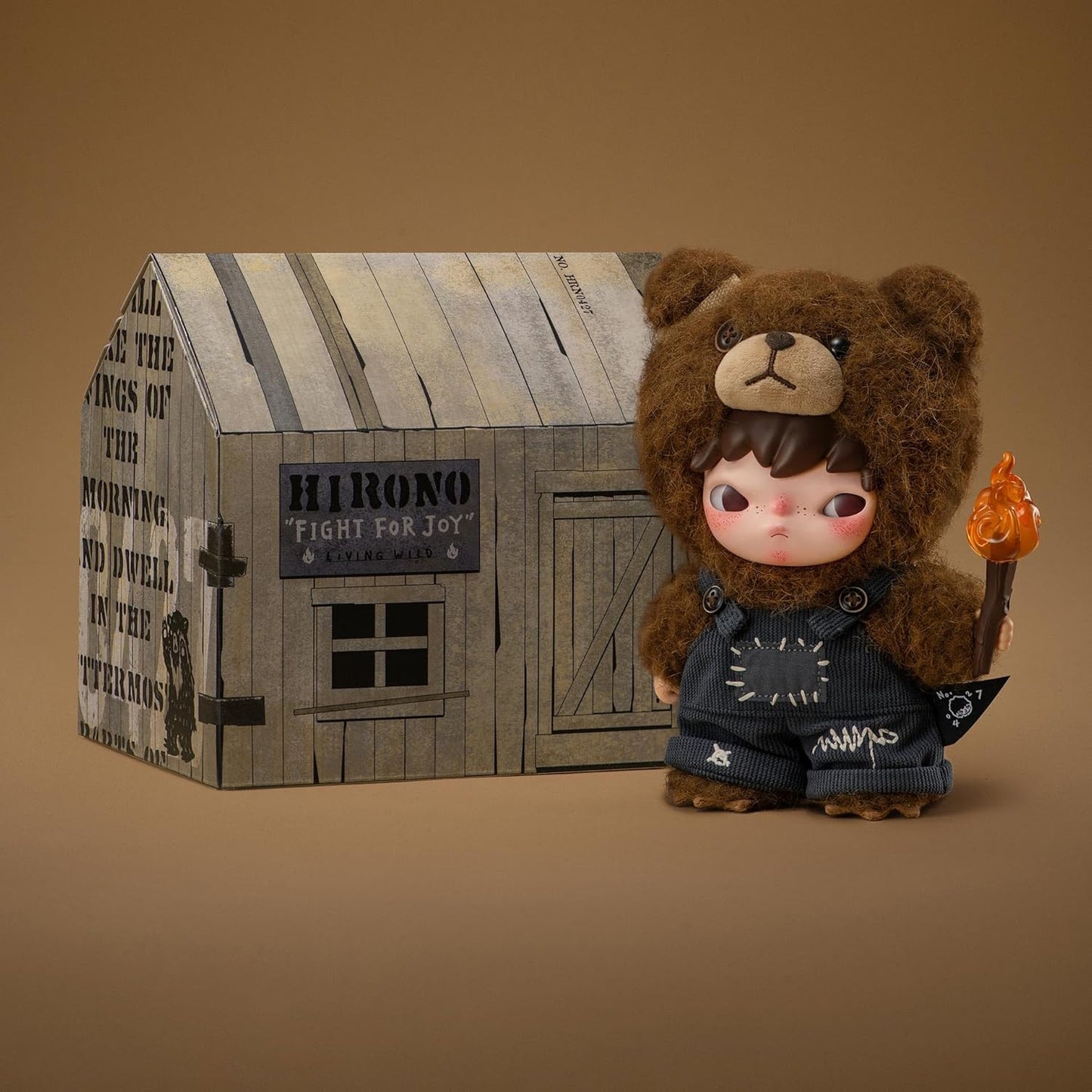 POP MART Hirono Living Wild-Fight for Joy Plush Doll 6.3 inches Collectible Toys Home Decorations, Holiday Birthday Gifts for Girls and Boys