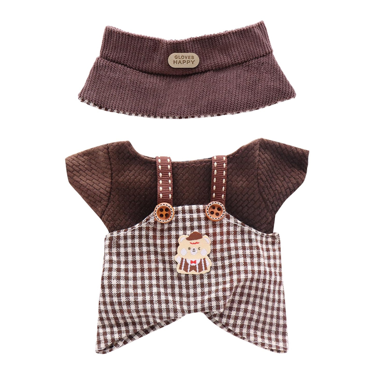 5-Pack Clothes Set Designed for Labubu Clothes with Accessories Set, Includes 6 Mini Accessories, Display Bag, Clothes Rack, Headphones, Camera, Sunglasses, Shoes Accessories for Labubu - Style A