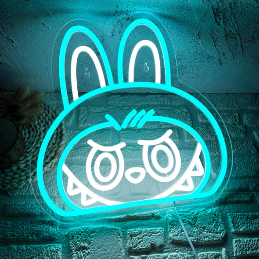 Cartoon Blue Lab Neon Sign, Dimmable Cute Lab Light up Sign Girls Room Wall Decor LED Signs for Party Prop Birthday Decor Collection Hanging Accessory Decor Gifts(13 * 12.6in)