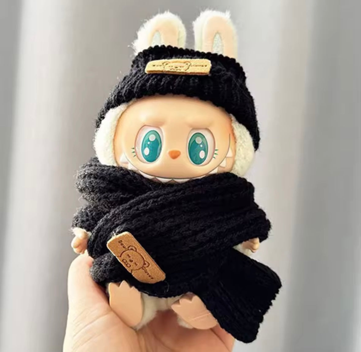 Clothes for Doll, Cute Outfit Set with Hat & Accessories for 17cm Dolls,Soft Cotton Clothing (No Doll) - Pink, Green, Red, Blue, White & Multicolour Options for Labubu