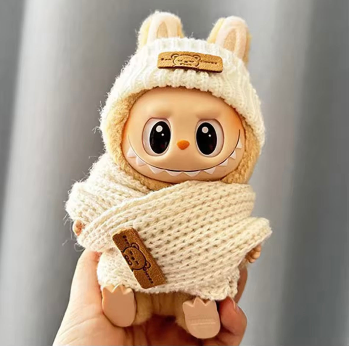 Clothes for Doll, Cute Outfit Set with Hat & Accessories for 17cm Dolls,Soft Cotton Clothing (No Doll) - Pink, Green, Red, Blue, White & Multicolour Options for Labubu